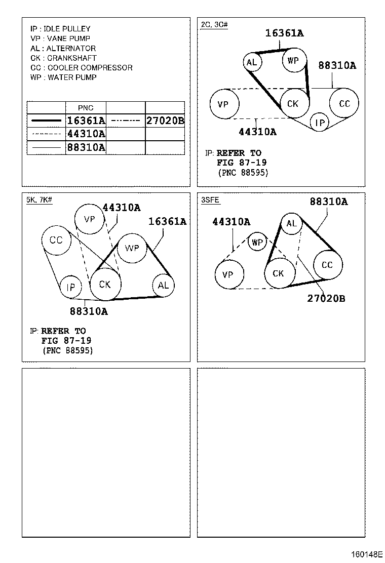 99332-10995 BELT, V (COOLER COMPRESSOR TO CRANKSHAFT PULLEY), NO.1 product image