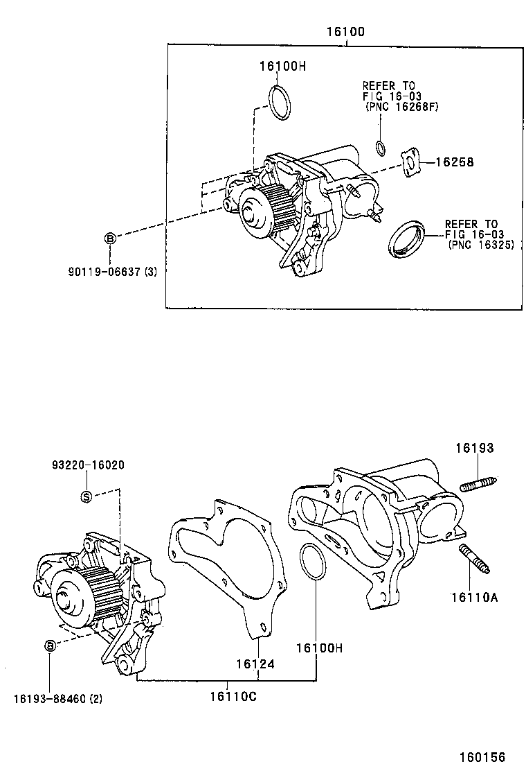 16100-09061 PUMP ASSY, ENGINE WATER product image