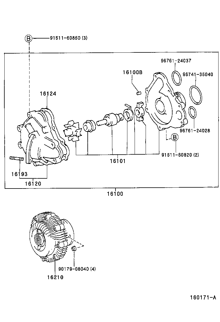 16100-79165 PUMP ASSY, ENGINE WATER product image