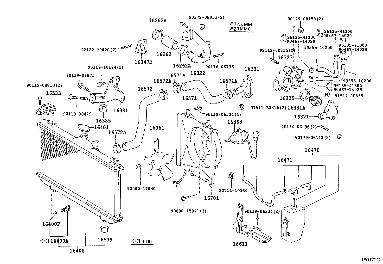 Toyota 16410-02130 RADIATOR ASSY