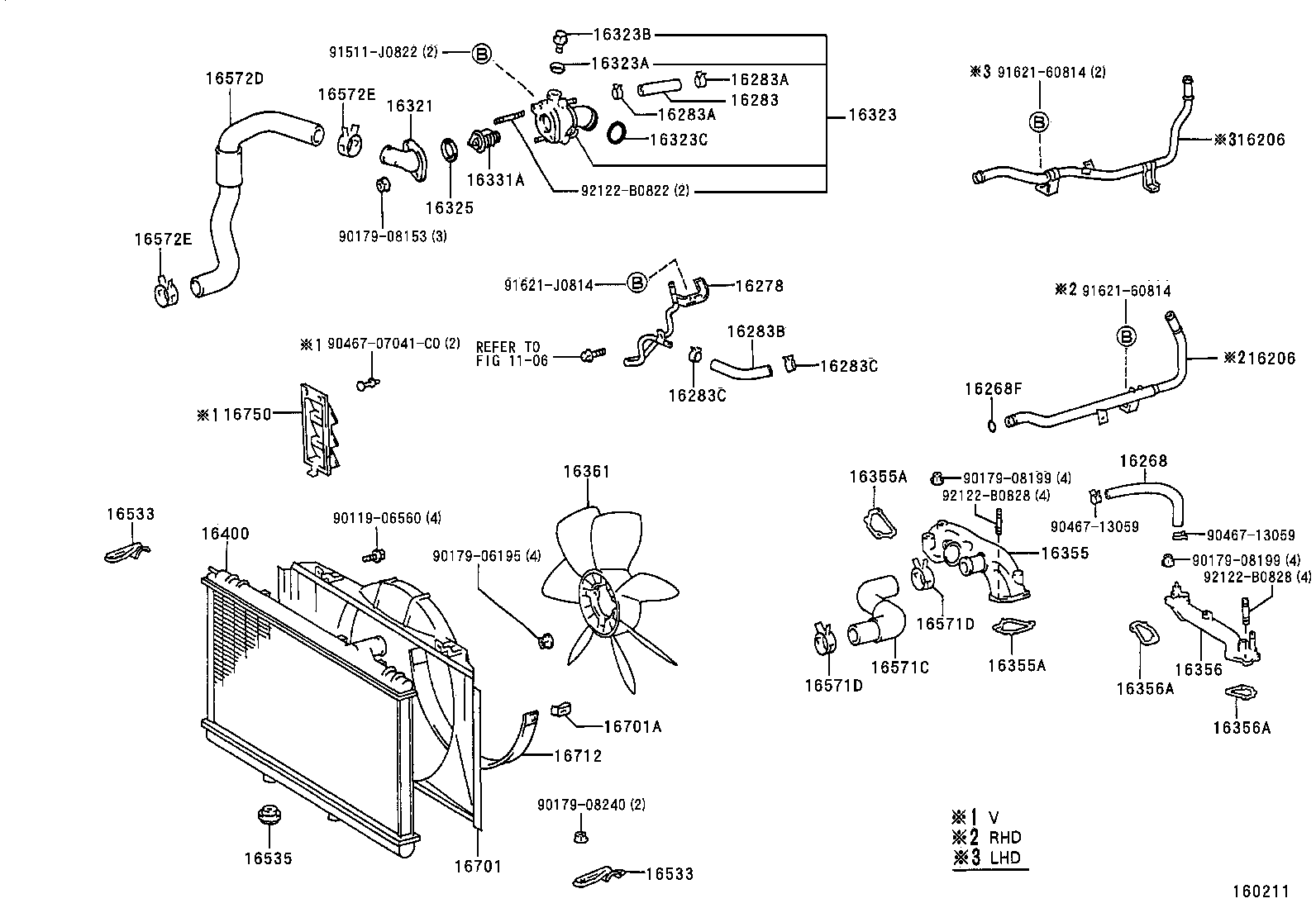 16261-50070 PIPE, WATER BY-PASS, NO.1 product image