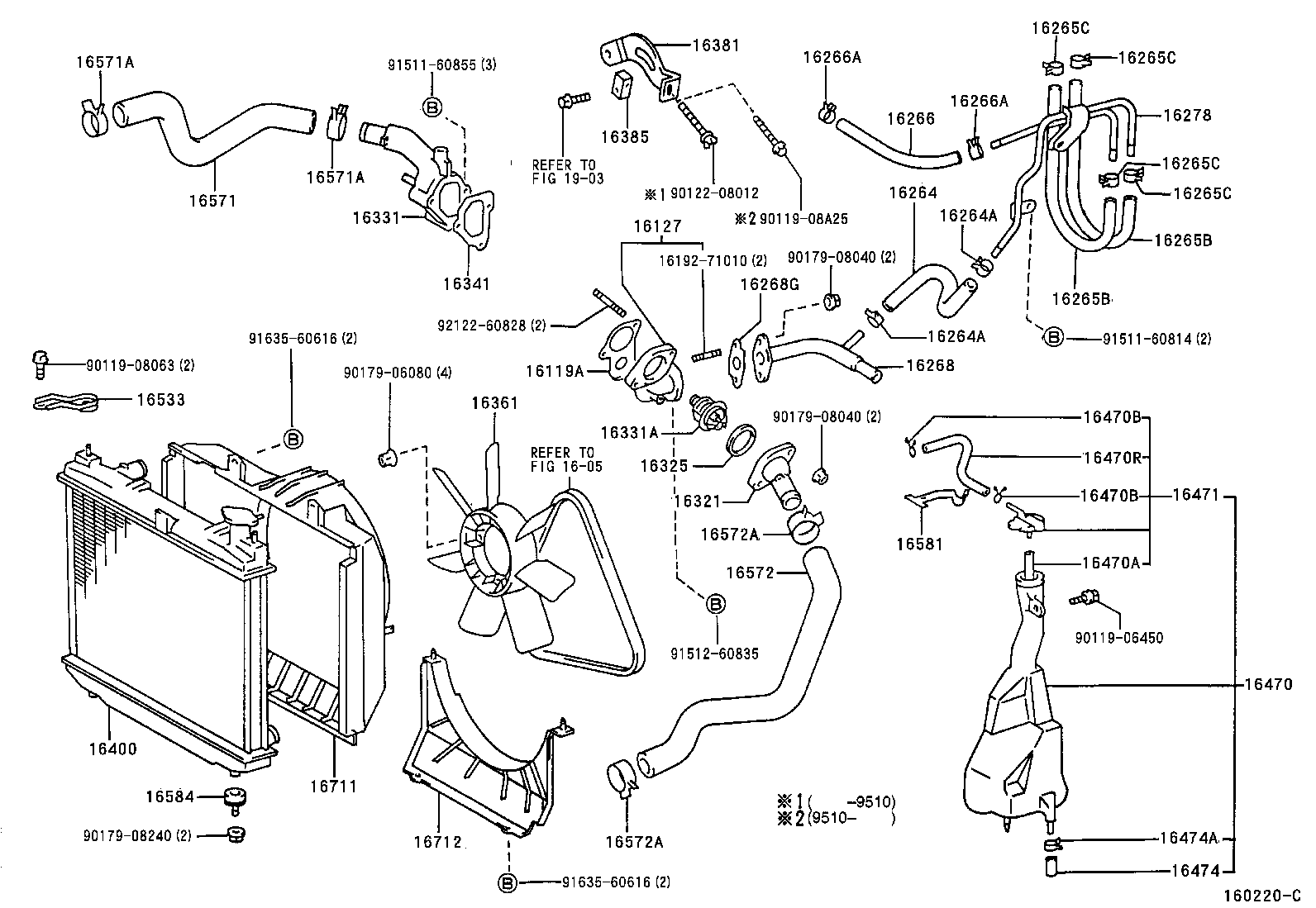 16264-75040 HOSE, WATER BY-PASS, NO.2 product image