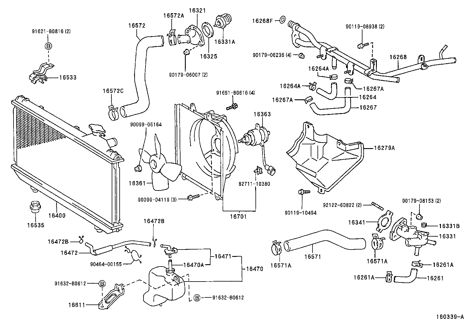 Toyota 90467-34006 CLAMP OR CLIP, HOSE(FOR RADIATOR OUTLET NO.2)