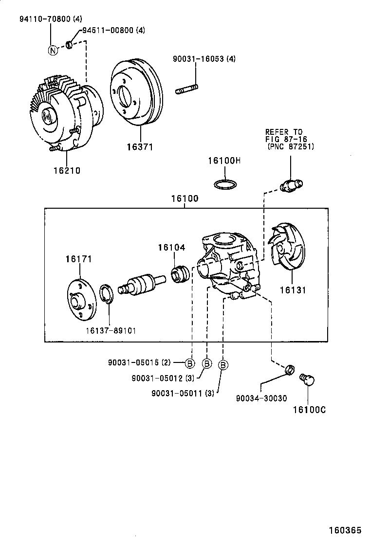 16100-89103 PUMP ASSY, ENGINE WATER product image