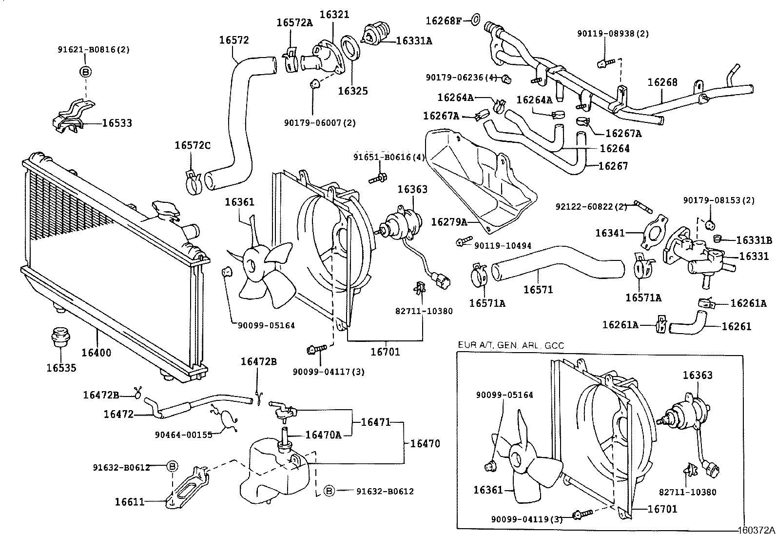 16363-74170 MOTOR, COOLING FAN product image