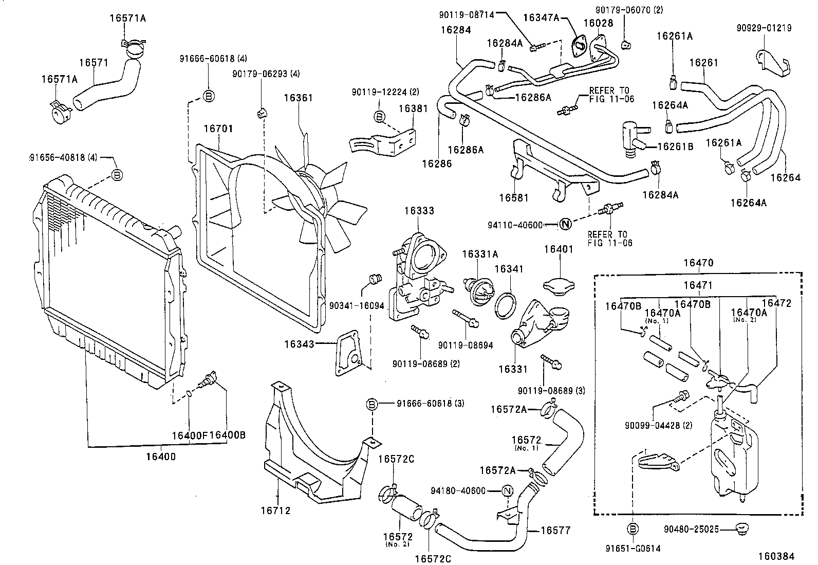16264-67010 HOSE, WATER BY-PASS, NO.2 product image