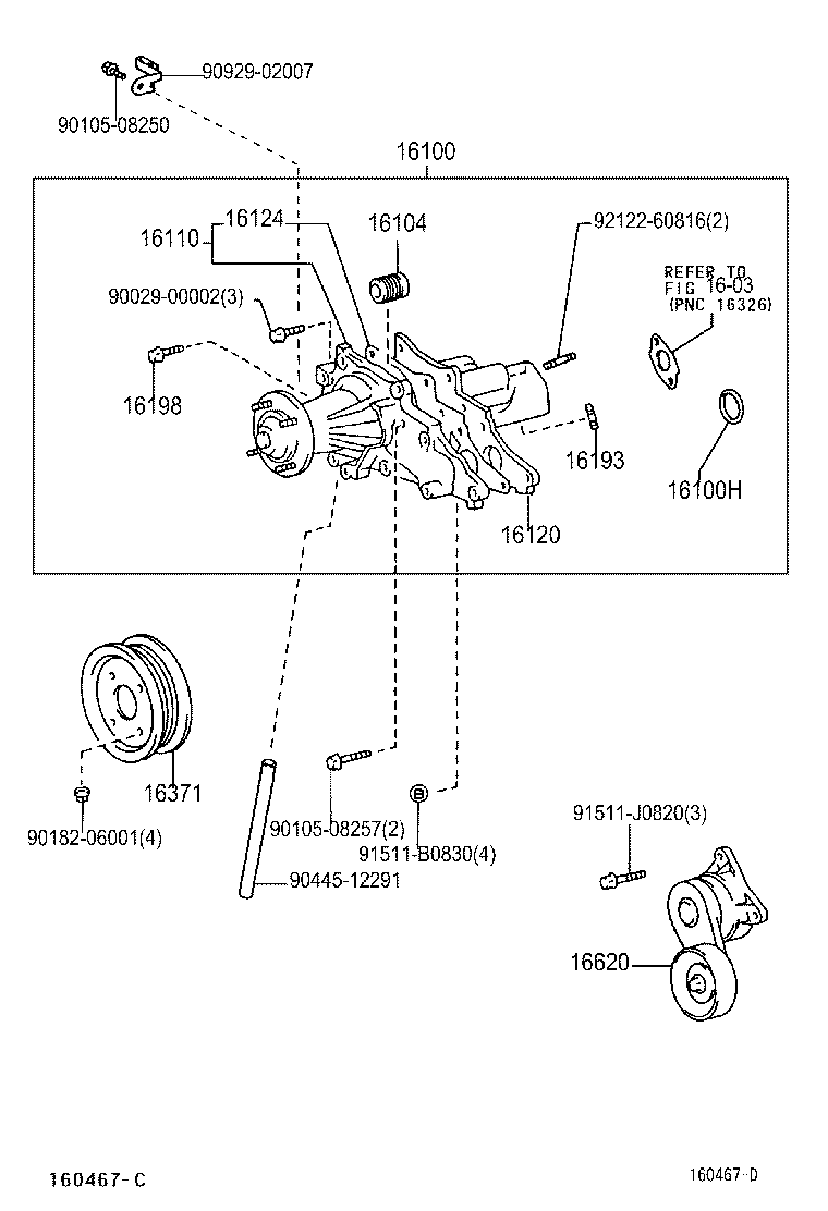 Toyota 16371-50030 PULLEY, FAN