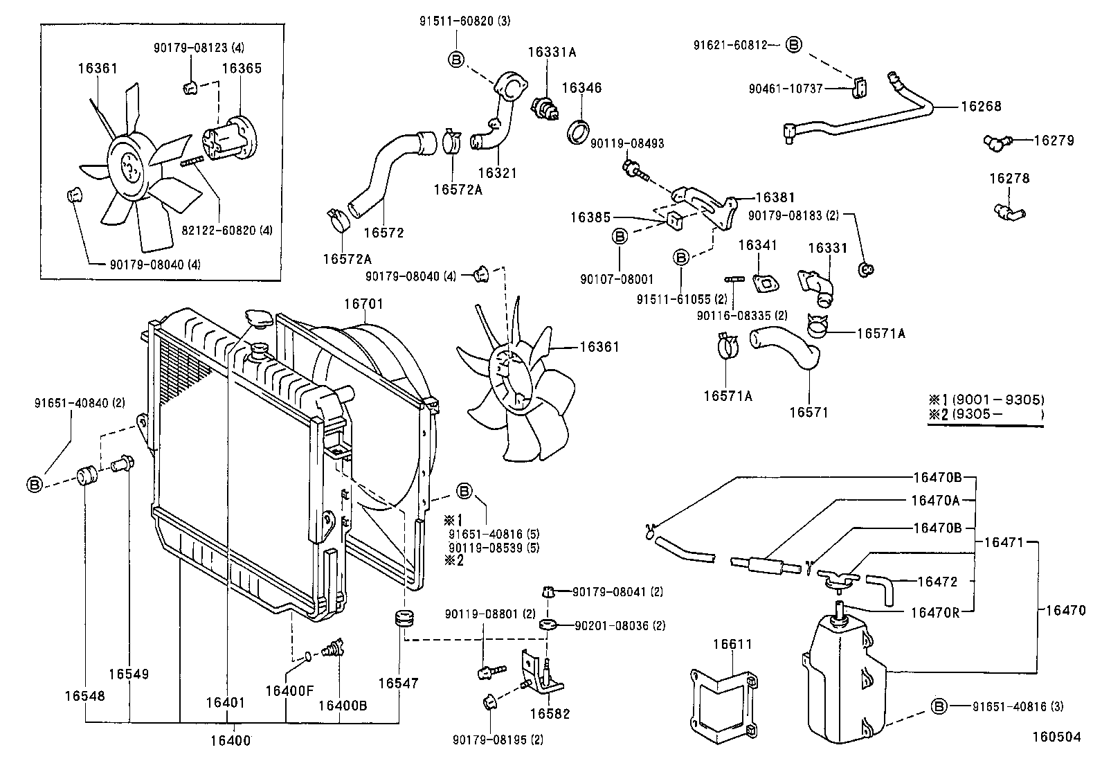 16261-66030 HOSE, WATER BY-PASS, NO.1 product image