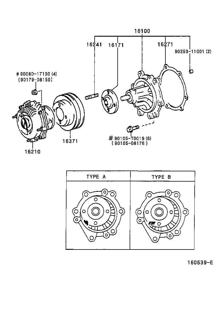 16100-09090 PUMP ASSY, ENGINE WATER product image