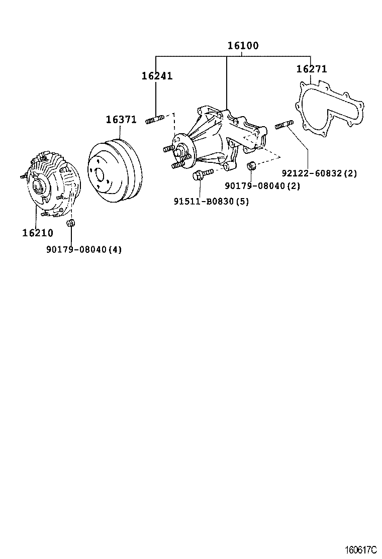 16100-19235 PUMP ASSY, ENGINE WATER product image