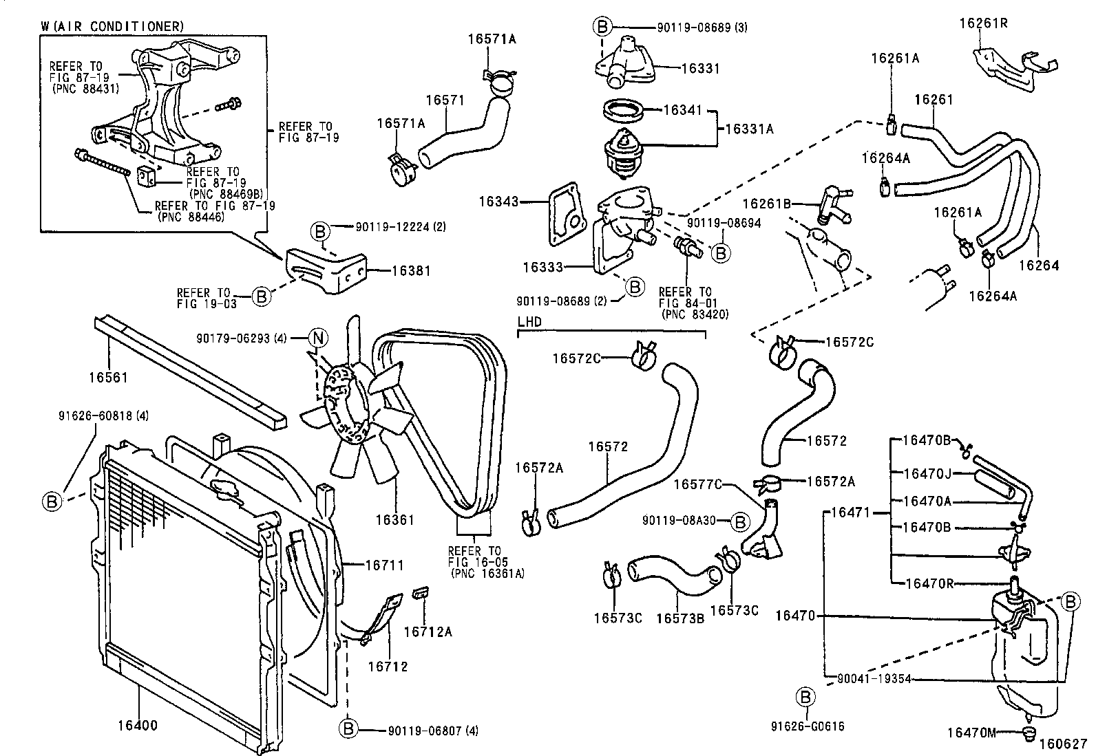 16261-54120 HOSE, WATER BY-PASS product image