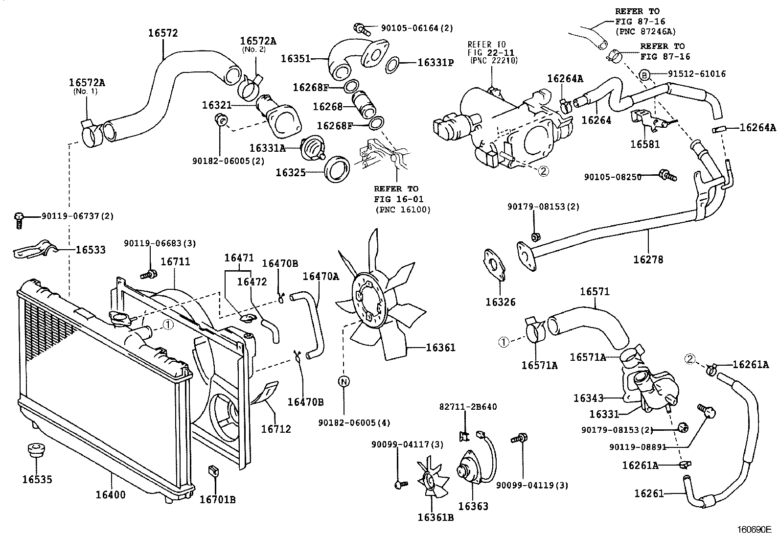 16363-46110 MOTOR, COOLING FAN product image