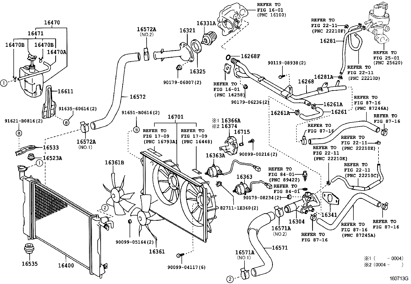16264-22020 HOSE, WATER BY-PASS, NO.2 product image