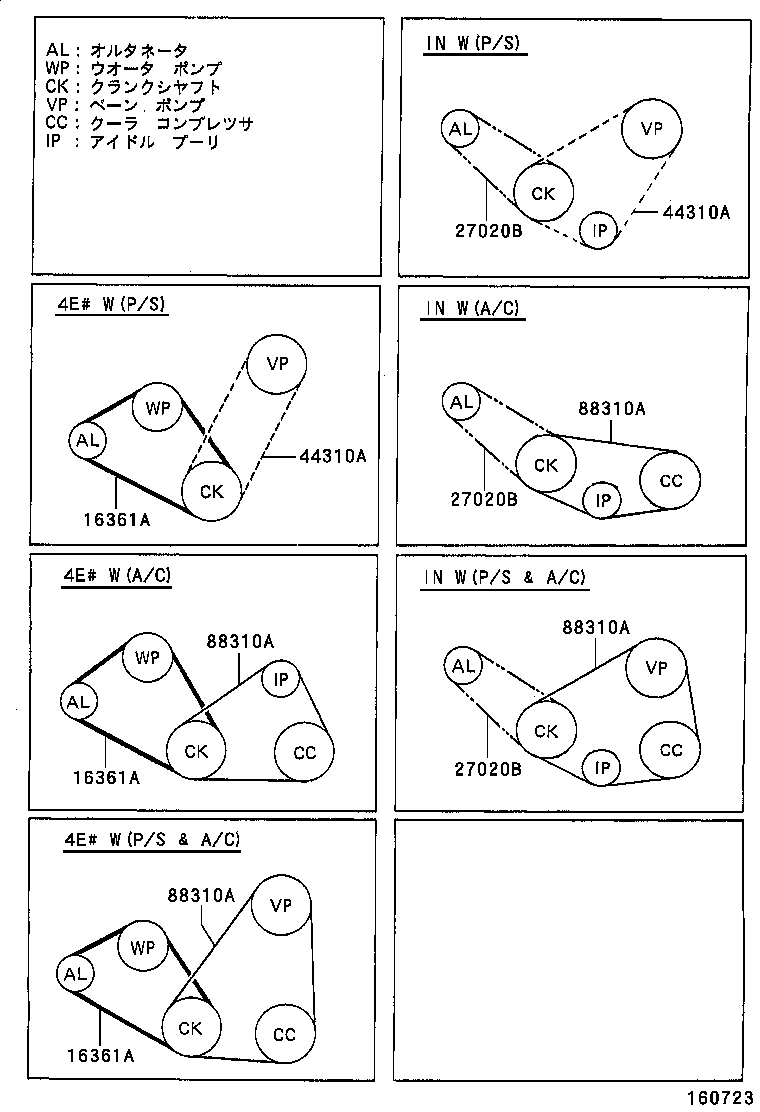 99365-80830 BELT, V (COOLER COMPRESSOR TO CRANKSHAFT PULLEY), NO.1 product image