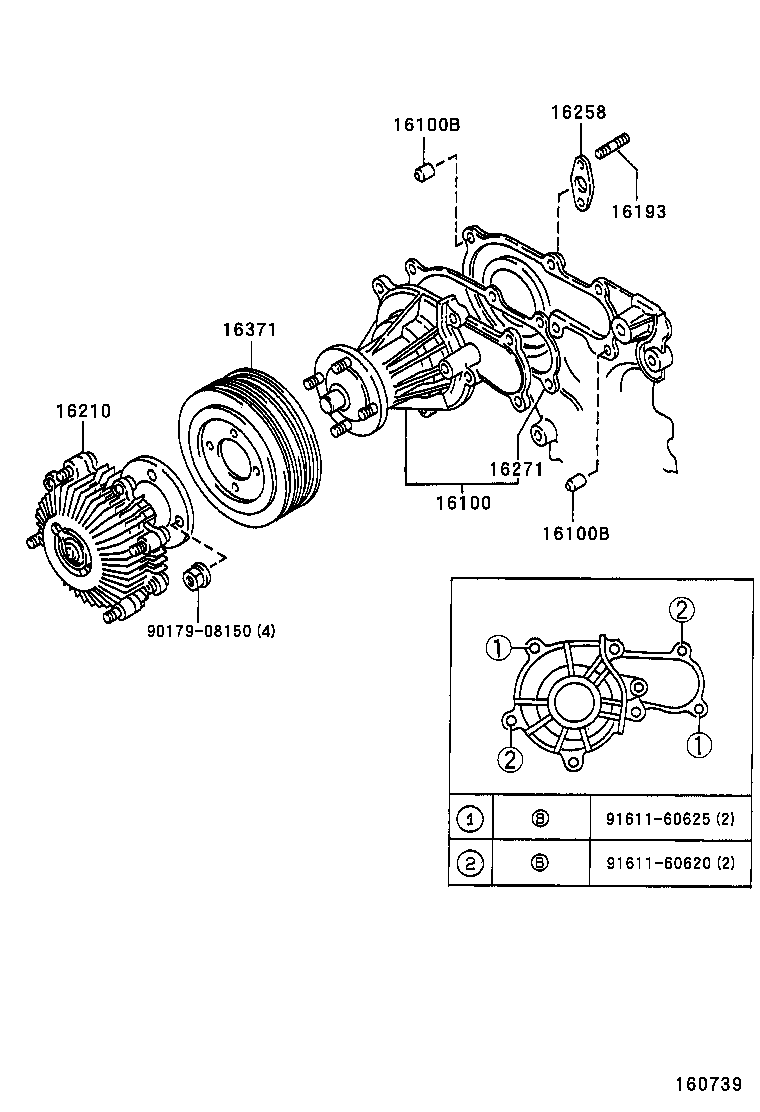 16100-49867 PUMP ASSY, ENGINE WATER product image