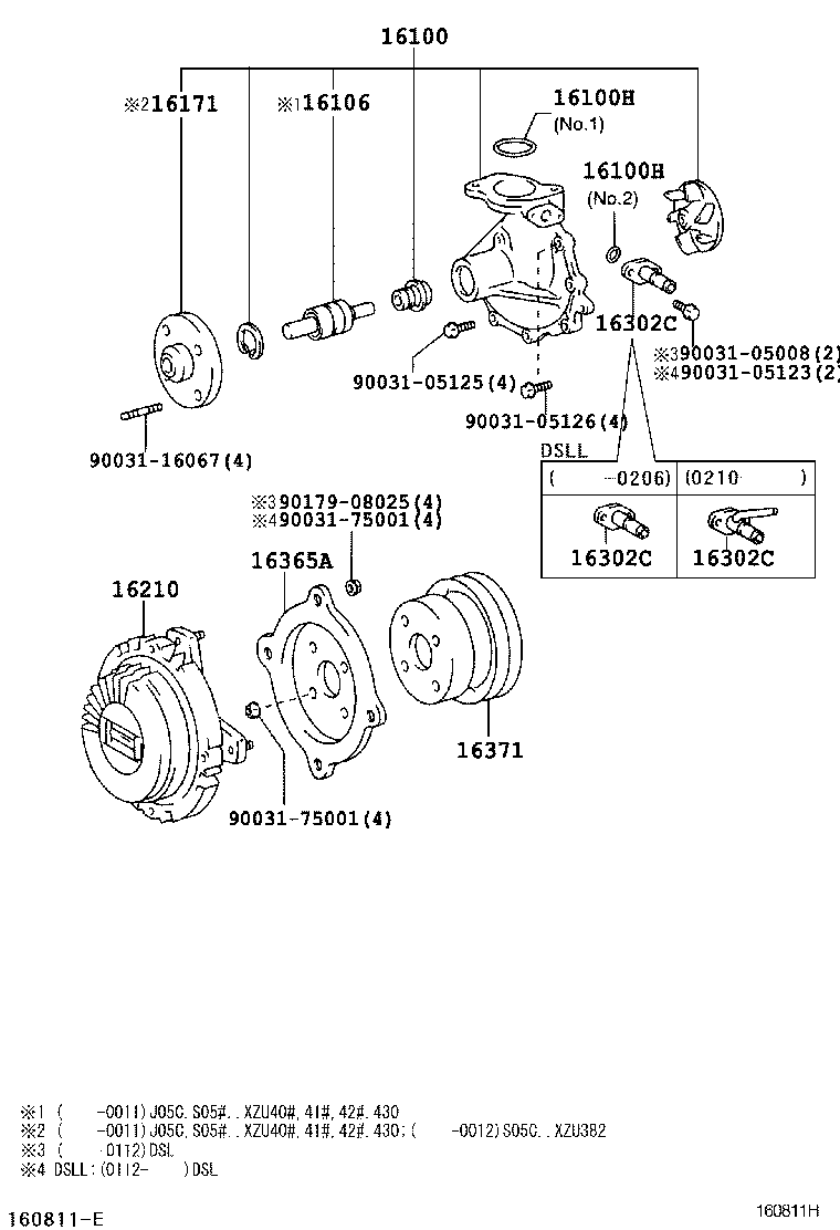 16100-78090 PUMP ASSY, ENGINE WATER product image