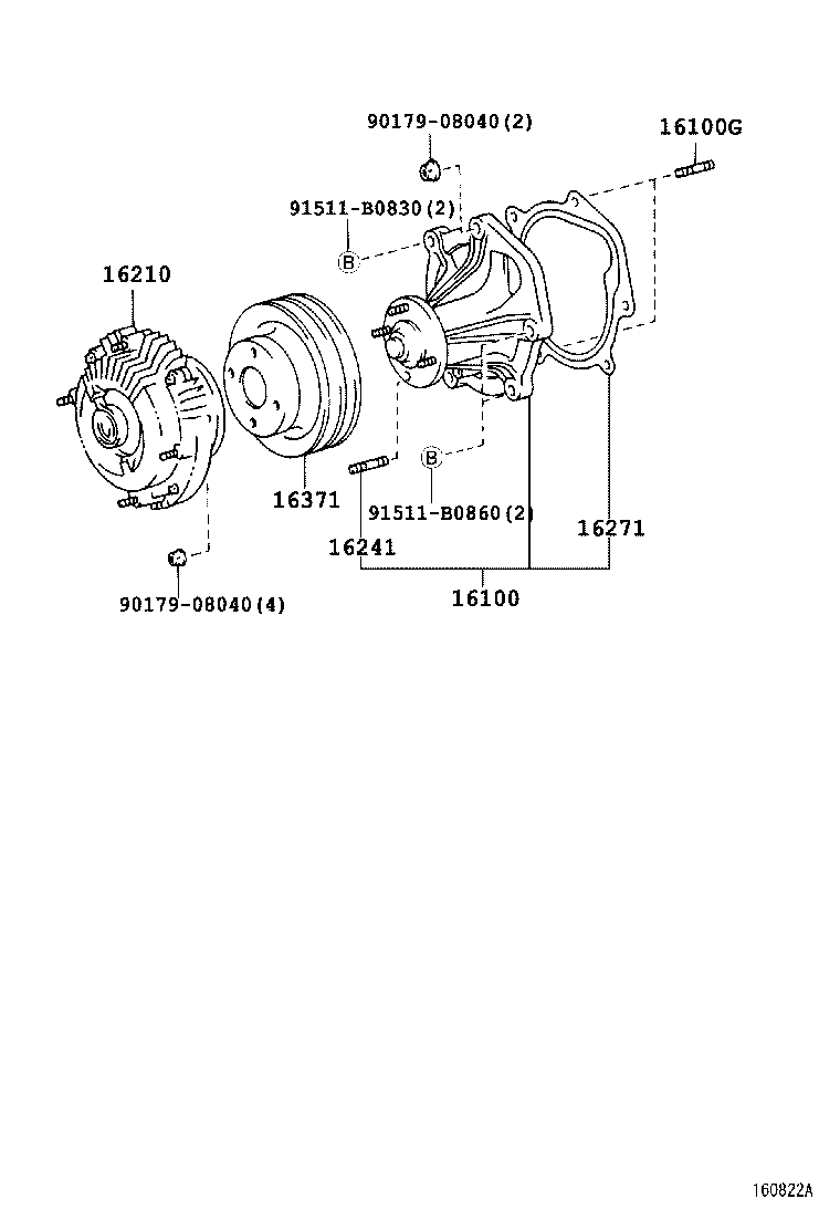 Toyota 16100-69415 PUMP ASSY, ENGINE WATER