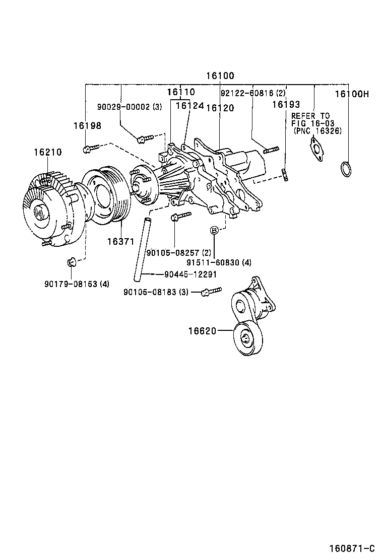 16100-49867 PUMP ASSY, ENGINE WATER product image