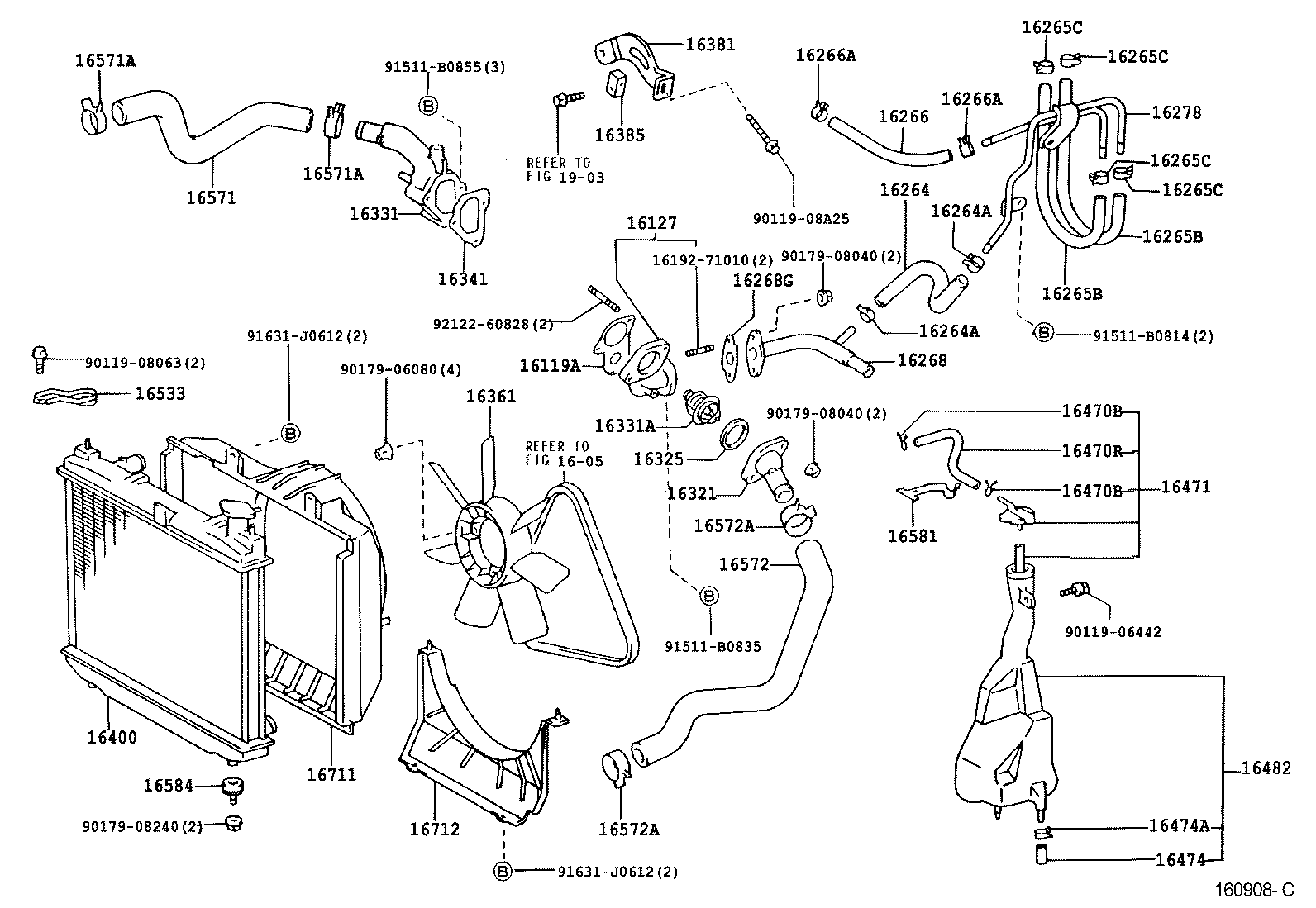 16264-75040 HOSE, WATER BY-PASS, NO.2 product image