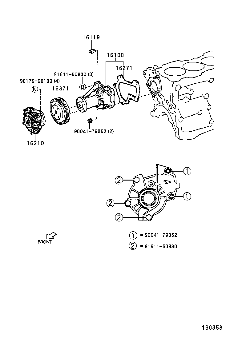 16100-87109 PUMP ASSY, ENGINE WATER product image
