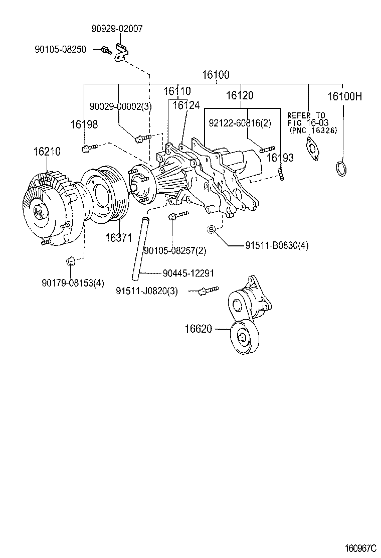 16100-49868 PUMP ASSY, ENGINE WATER product image