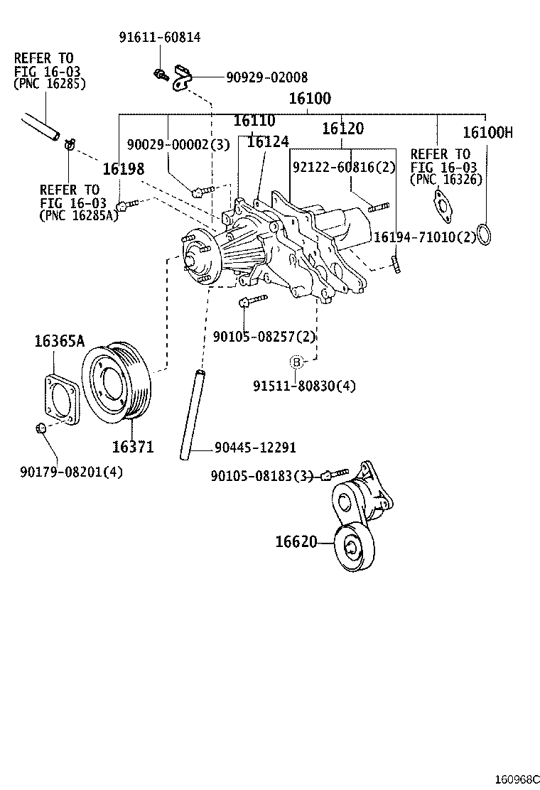 16607-46010 BRACKET SUB-ASSY, IDLER PULLEY, NO.1 product image