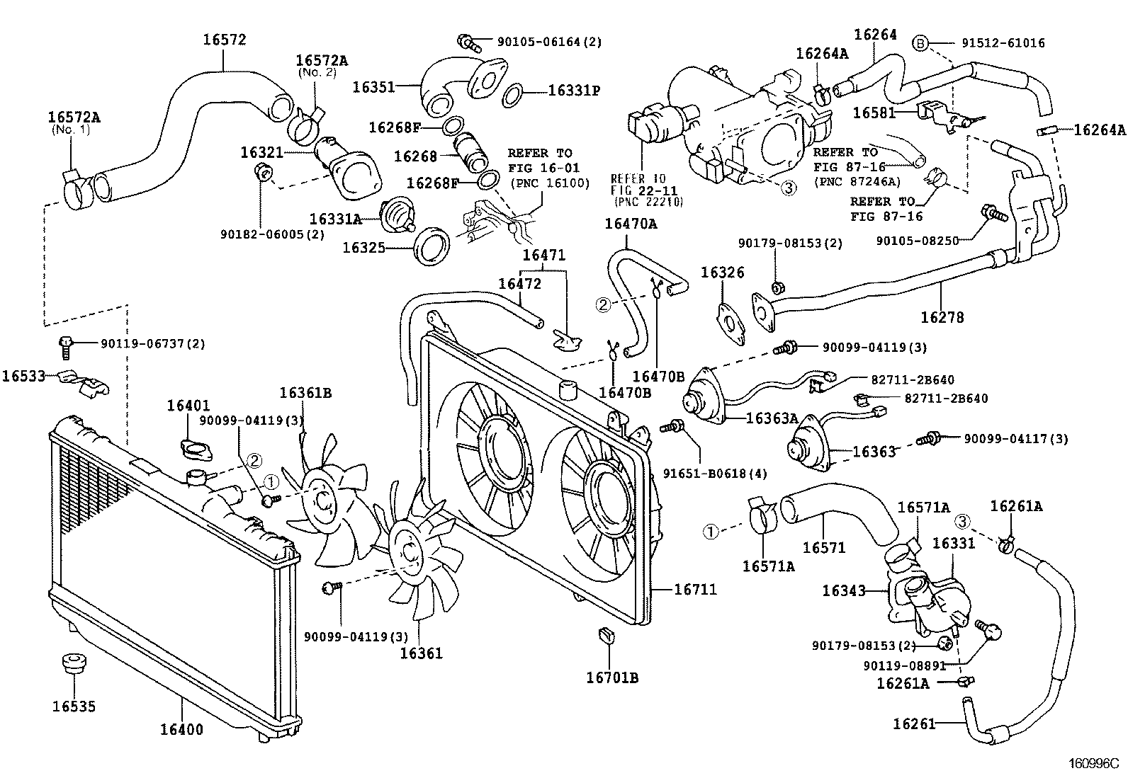 16363-46110 MOTOR, COOLING FAN product image