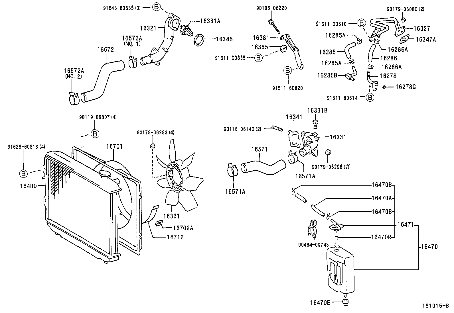 16572-54520 HOSE, RADIATOR, OUTLET product image