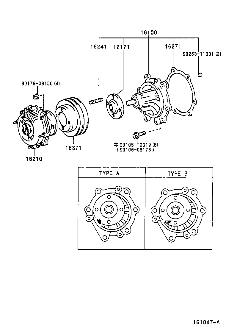 16100-09091 PUMP ASSY, ENGINE WATER product image