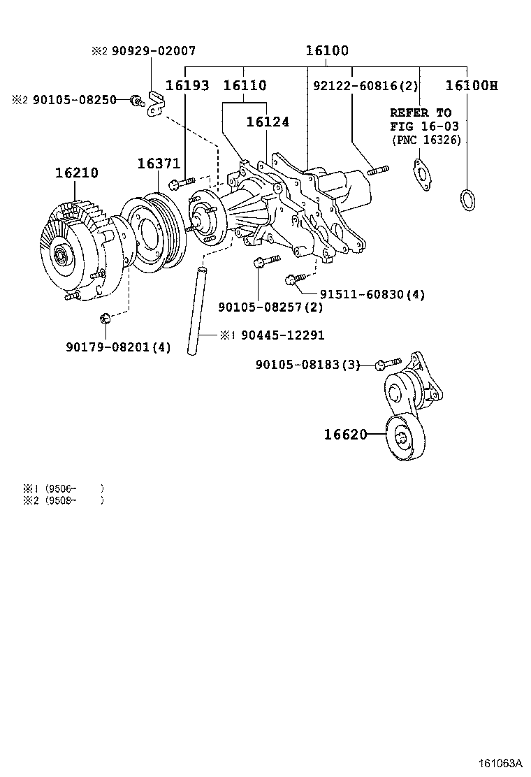 Toyota 16100-49836 PUMP ASSY, ENGINE WATER