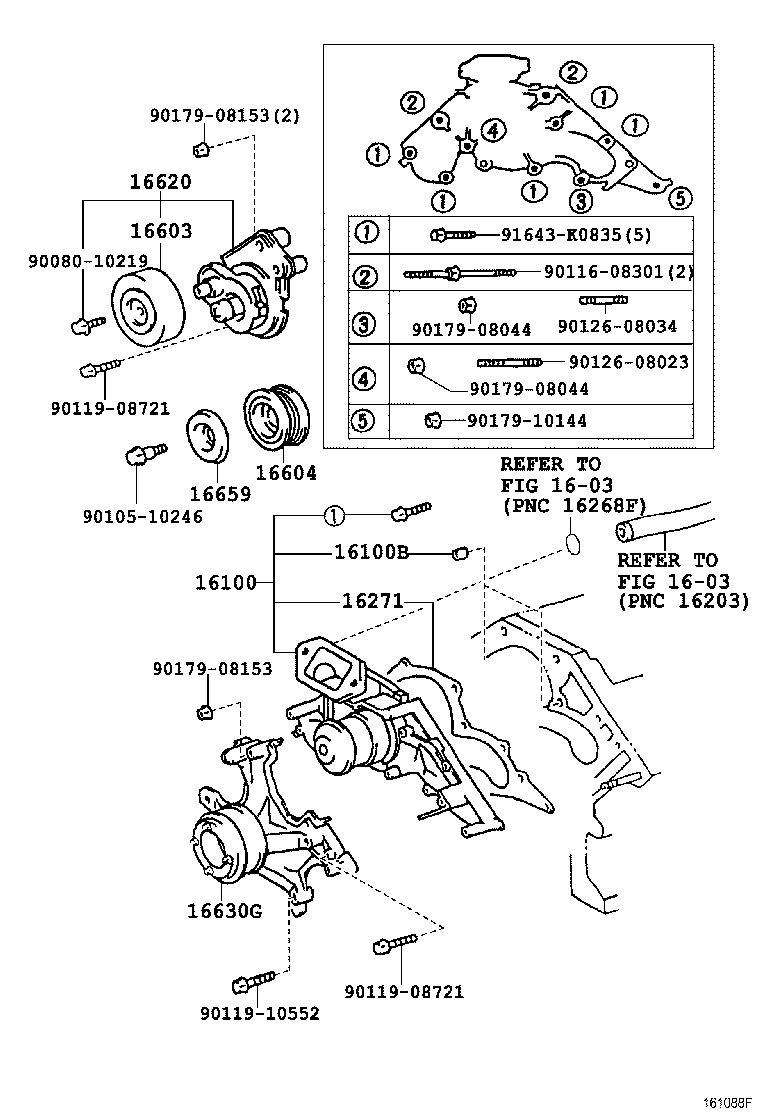 16100-49875 PUMP ASSY, ENGINE WATER product image