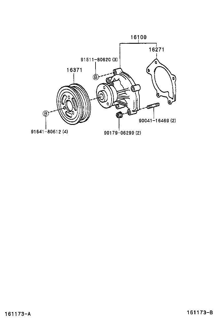 16100-97406 PUMP ASSY, ENGINE WATER product image
