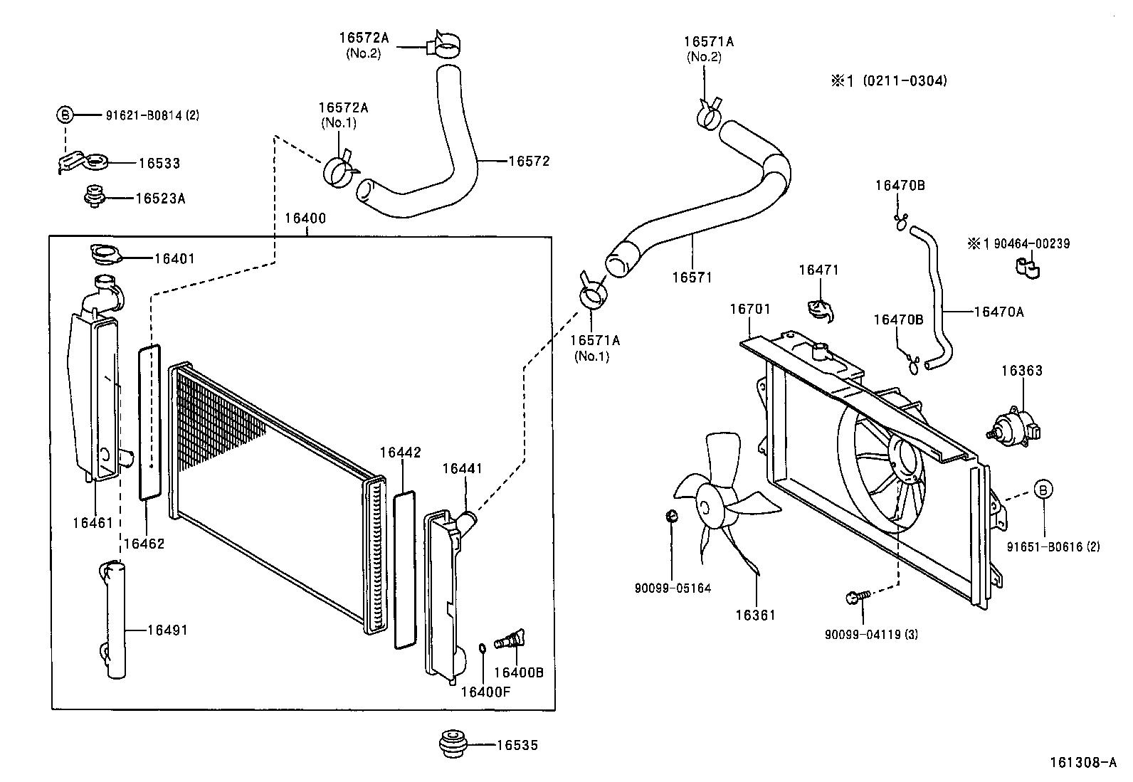 16264-22090 HOSE, WATER BY-PASS, NO.2 product image
