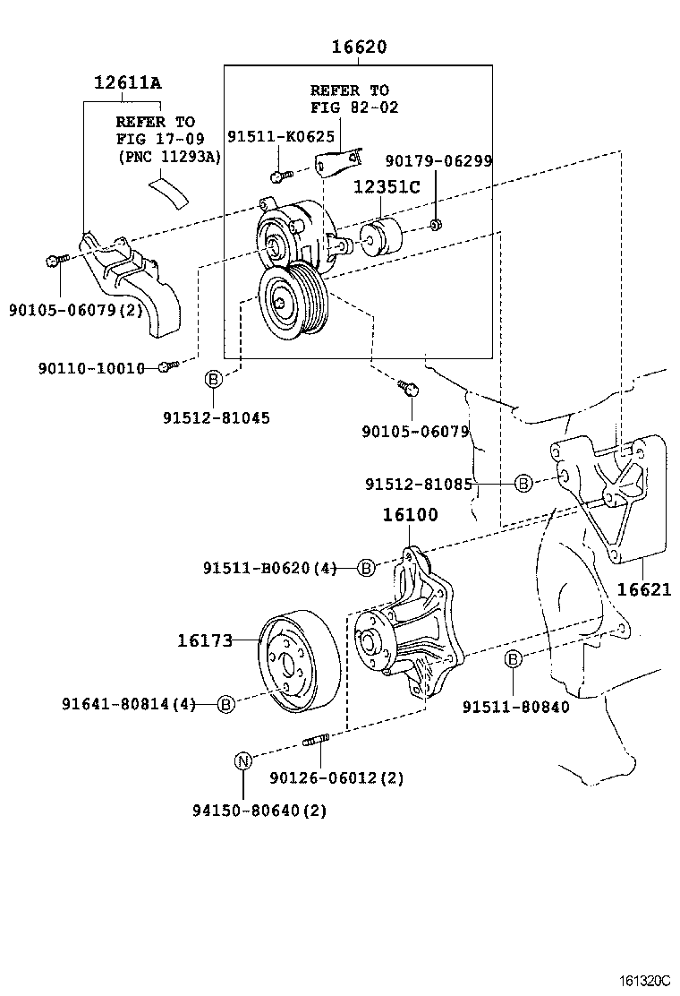16620-28030 TENSIONER ASSY, V-RIBBED BELT product image