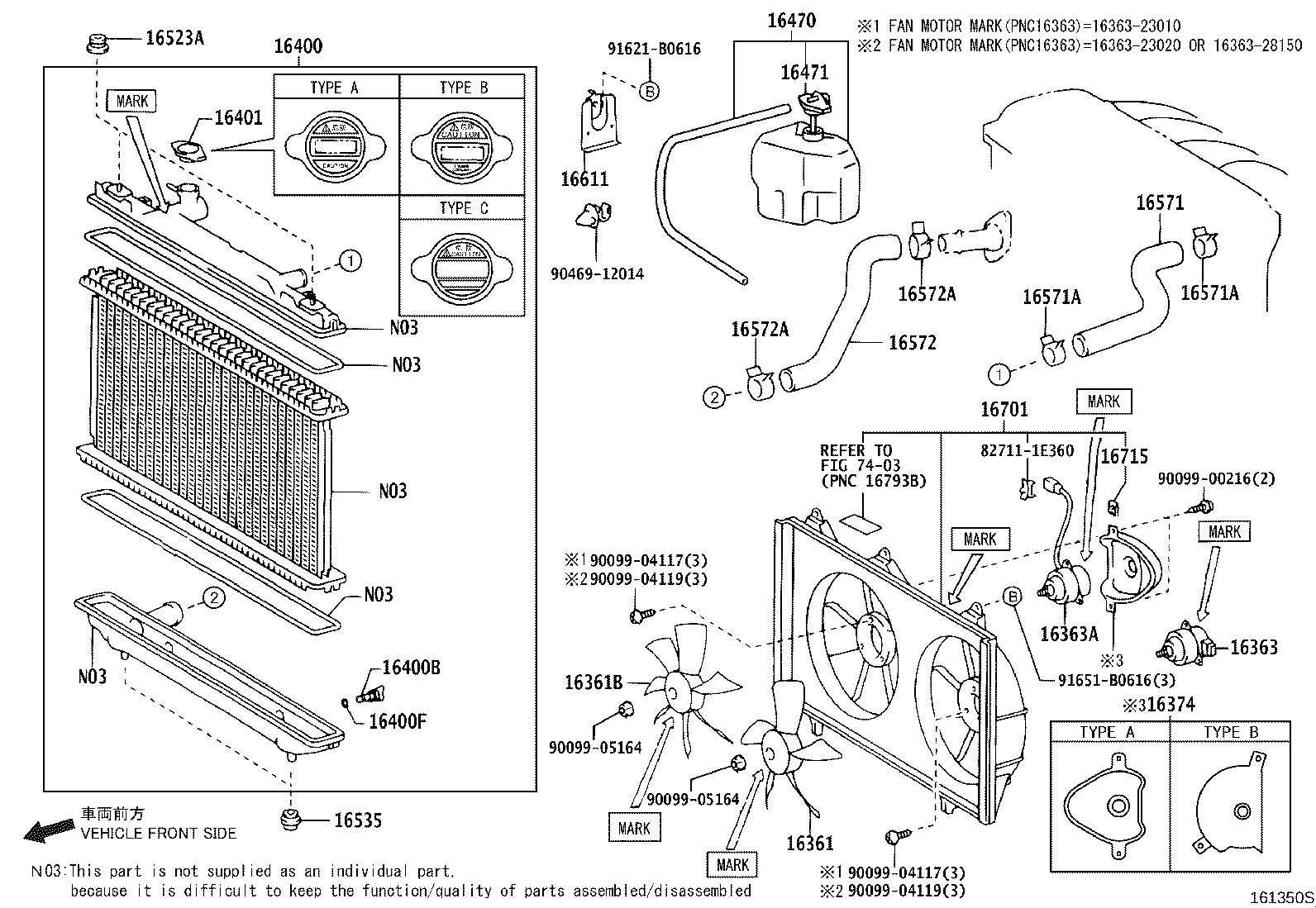 Toyota 16400-28280 RADIATOR ASSY