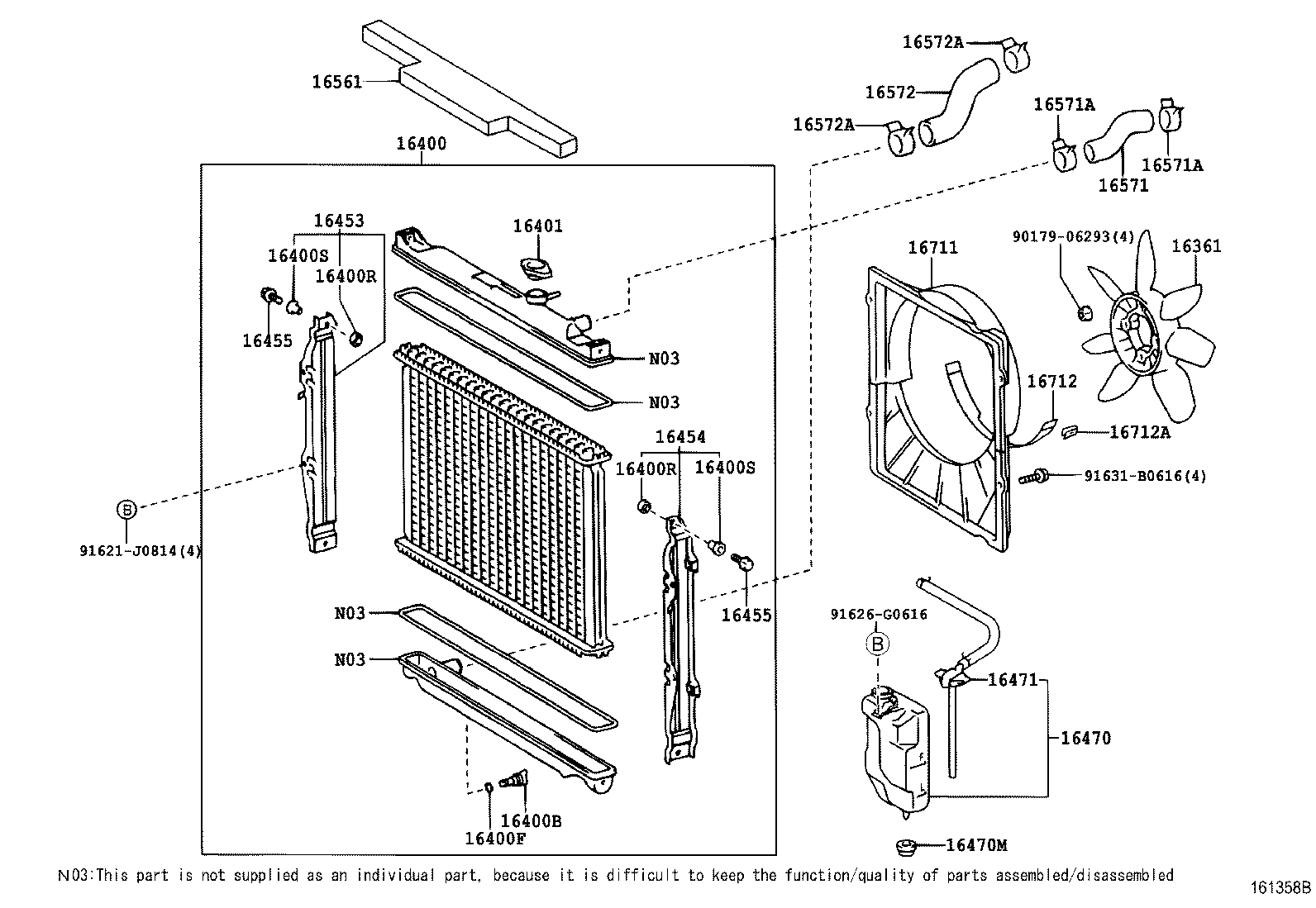 16261-54120 HOSE, WATER BY-PASS product image