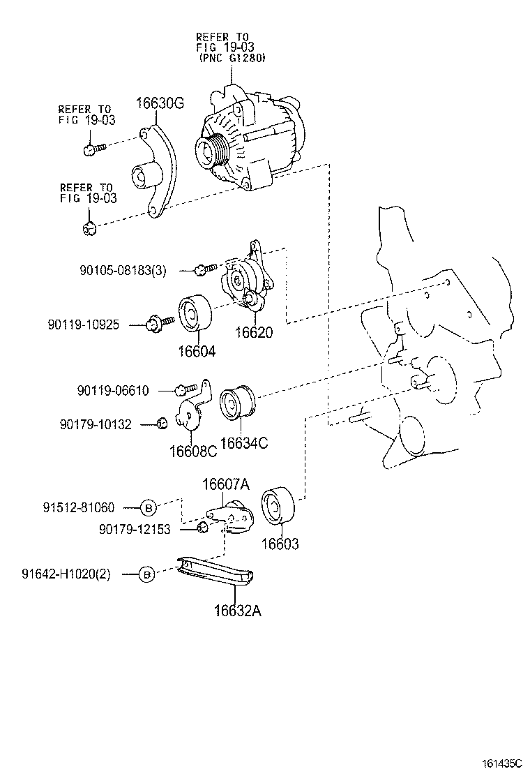 16607-46010 BRACKET SUB-ASSY, IDLER PULLEY, NO.1 product image