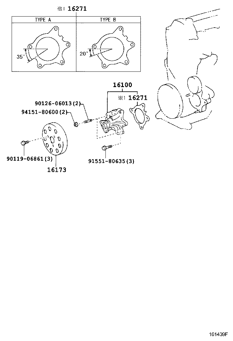 16100-29156 PUMP ASSY, ENGINE WATER product image