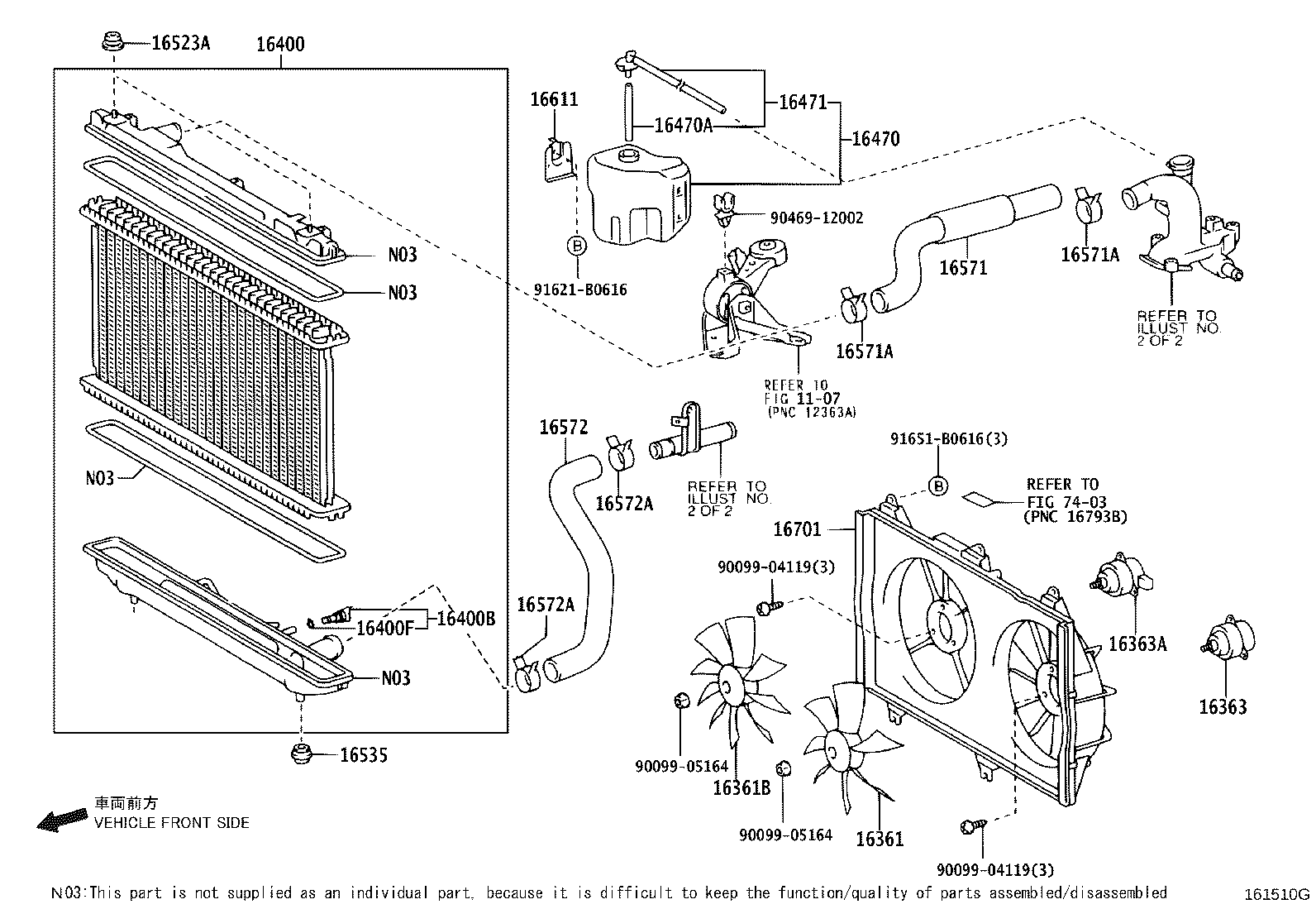 16264-0H030 HOSE, WATER BY-PASS, NO.2 product image