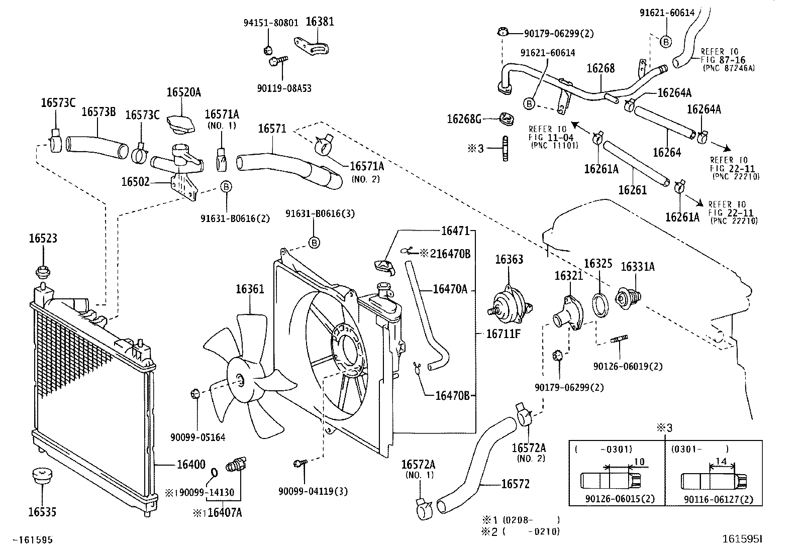 Toyota 16268-21020 PIPE, WATER BY-PASS, NO.1