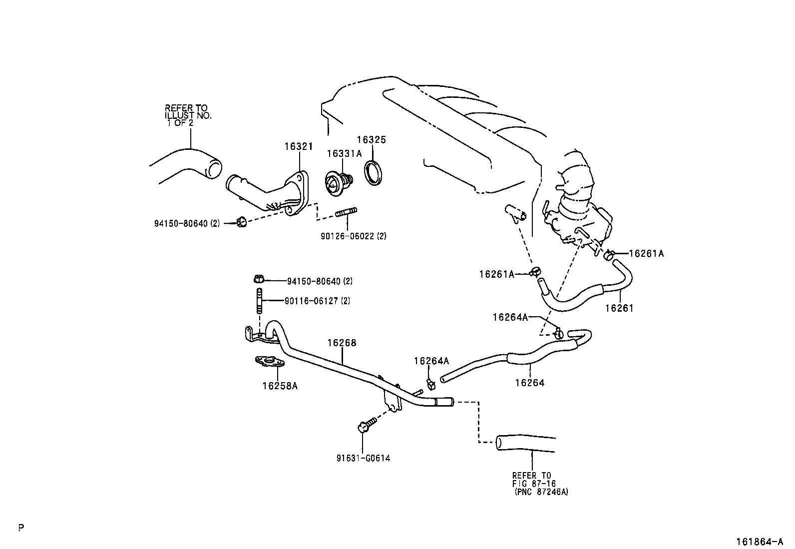 16261-27060 HOSE, WATER BY-PASS product image
