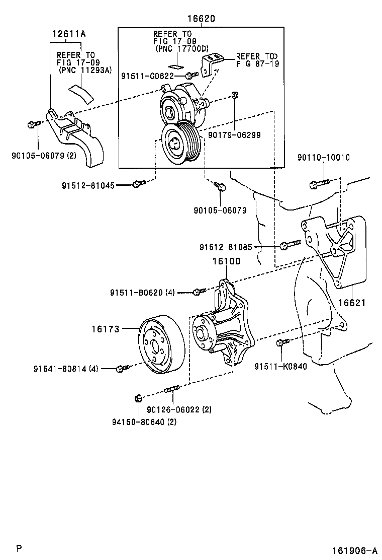 16620-28030 TENSIONER ASSY, V-RIBBED BELT product image