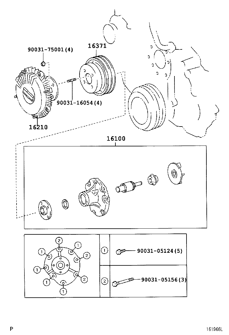 16100-59285 PUMP ASSY, ENGINE WATER product image