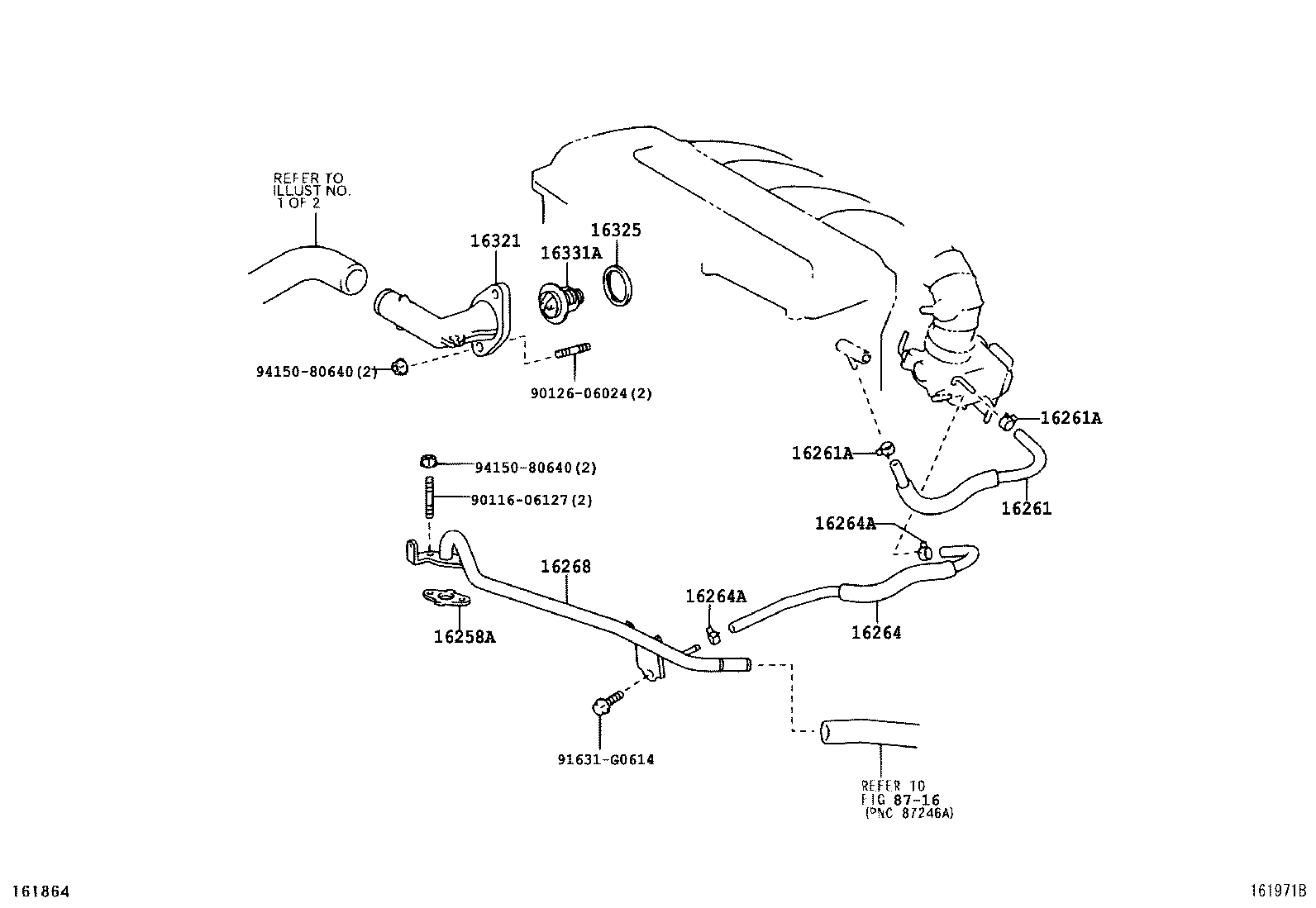 16264-27050 HOSE, WATER BY-PASS, NO.2 product image