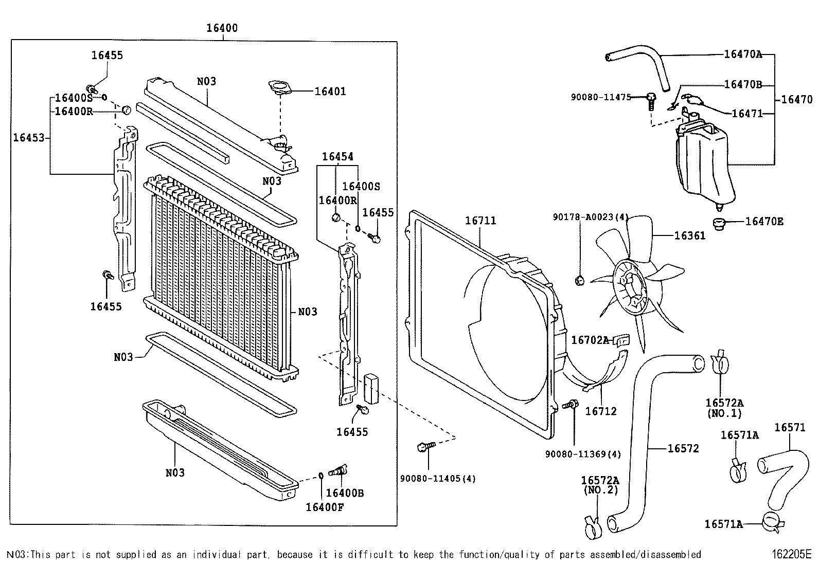 Toyota 16206-0F010 PIPE SUB-ASSY, WATER BY-PASS
