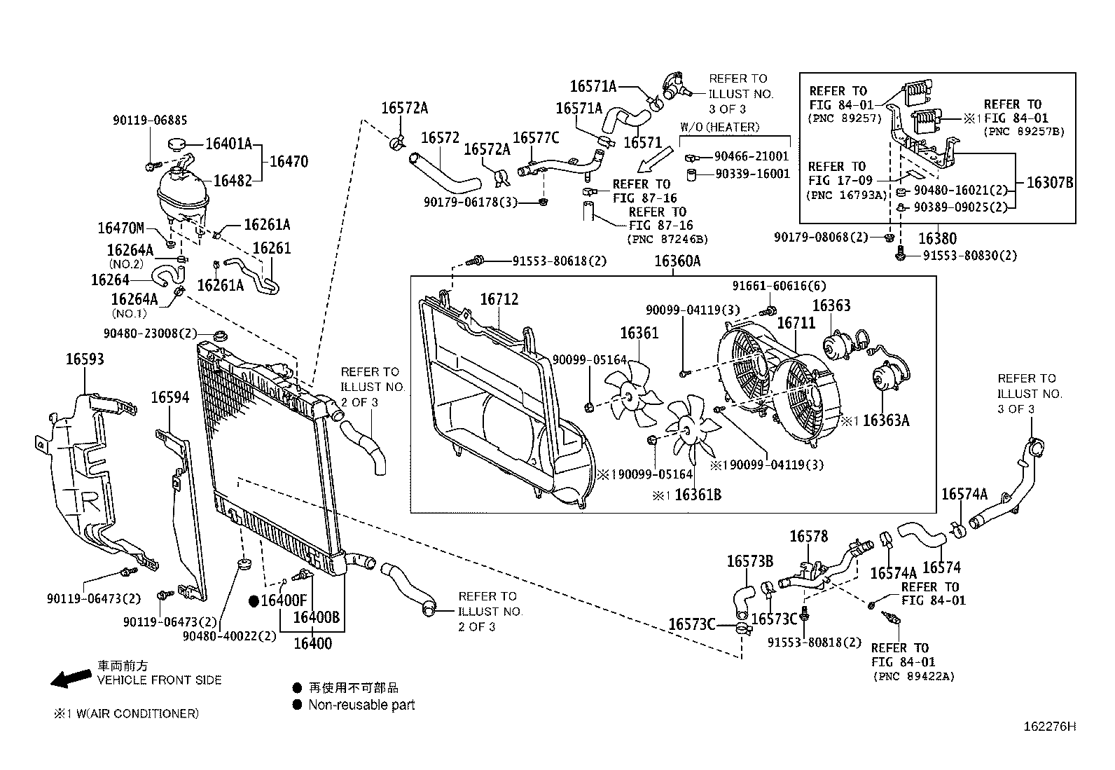 Toyota 16264-75110 HOSE, WATER BY-PASS, NO.2