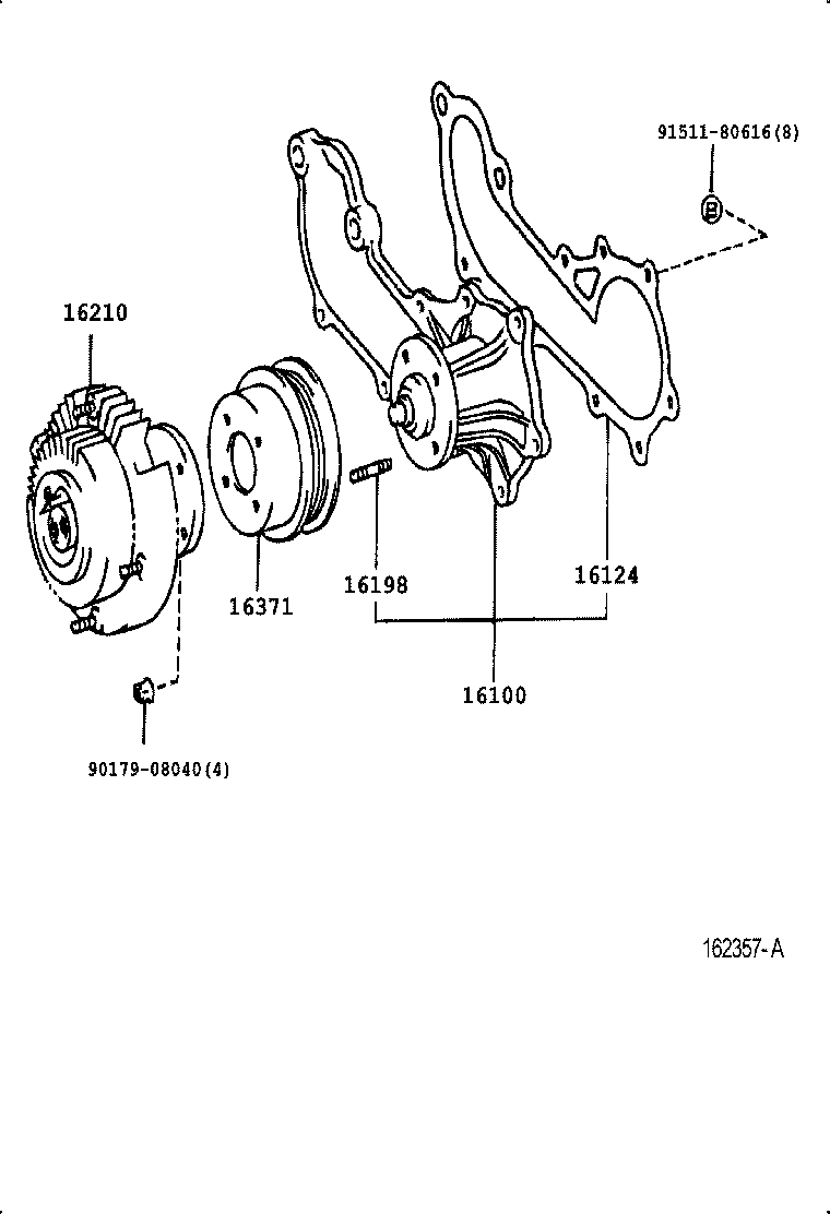 Toyota 16100-69397 PUMP ASSY, ENGINE WATER