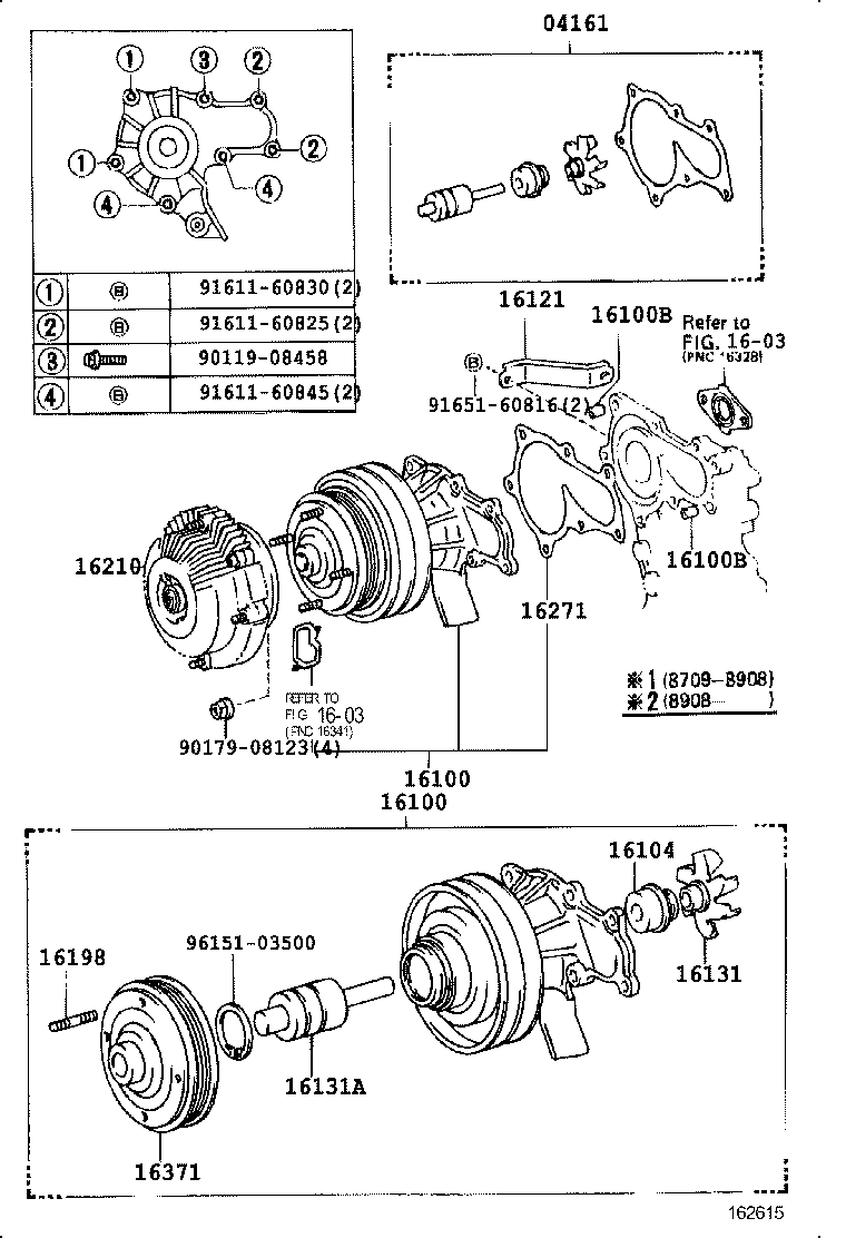 16100-79145 PUMP ASSY, ENGINE WATER product image