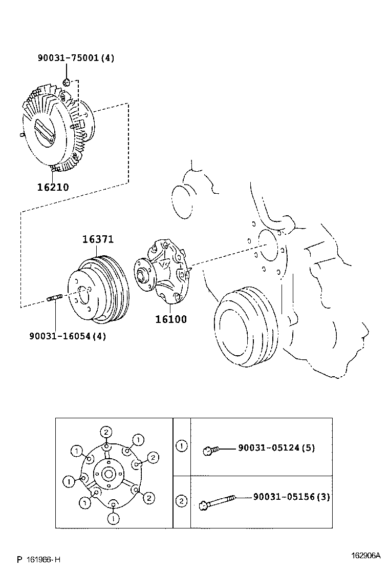 16100-78090 PUMP ASSY, ENGINE WATER product image