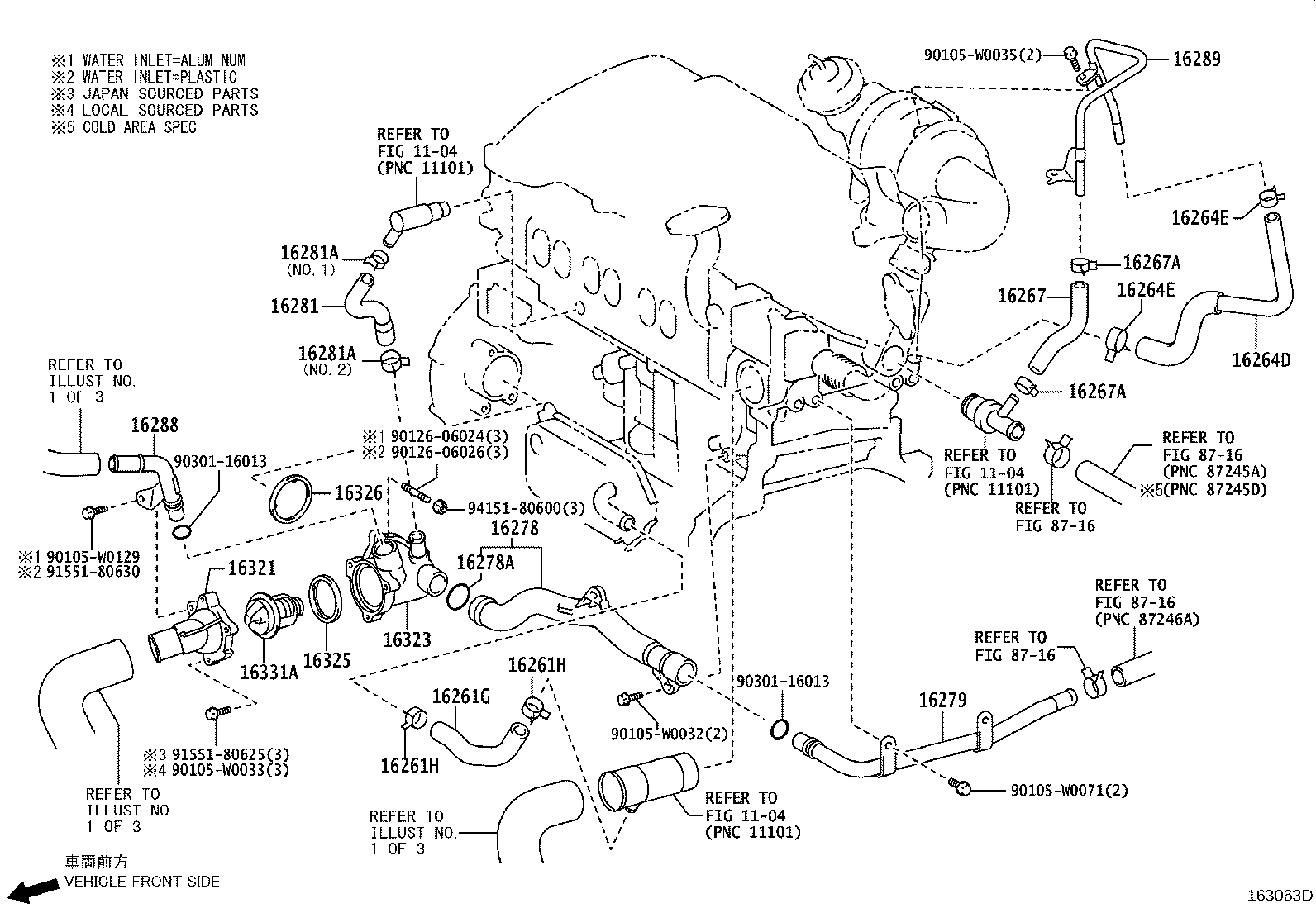 16261-37081 HOSE, WATER BY-PASS product image